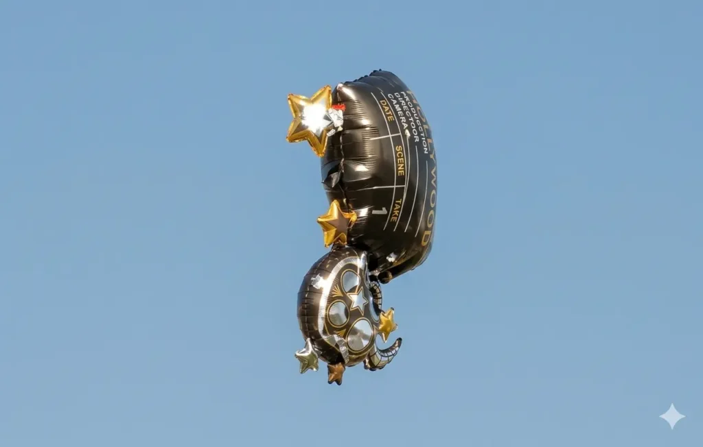 Recreación realizada con Inteligencia artificial, usando ambos elementos, la fotografía original y el globo mylar, para reconstruir la imagen. Recreación realizada con Inteligencia artificial, usando ambos elementos, la fotografía original y el globo mylar, para reconstruir la imagen.